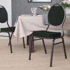 Flash Furniture – Chaise banquet empilable, dossier en larme, siège en tissu noir 2,5po, armature argentée (FDC04SVS076)-Siège et dossier rembourrés