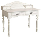 Plata Import Lily Office Desk Writing Desk - Solid Wood Frame - White-Partial Assembly Required