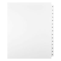 Mark Maker Legal Exhibit Index Tab Set of White Single Tabs, 1/15th Cut, Letter Size, No Holes, Number 16 - 30-White Single Tabs, 1/15th Cut