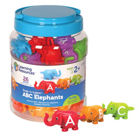 Learning Resources Snap-n-Learn ABC Elephants - Assorted-Colorful elephants printed with letters A-Z build alphabet and fine motor skills through hands-on play