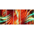 Designart Abstract Light Show, 4 Piece Red and Green Canvas Art, (PT3021-401)-Print