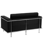 Flash Furniture – Causeuse contemporaine en cuir série Hercules Lesley avec cadre encastré, noir-Bras droits