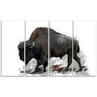 Designart Migrating Bison Canvas Art Print, 5 Panels, (PT2333-271)-Print