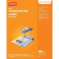 Staples Copier Transparency Film, 8-1/2" x 11", 100/Pack-For use in black & white or colour copiers