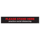 Eddie's "Please Stand Here" Rung Anti-Slip Floor Decal - Red/Black - 2" x 12"-Social Distancing / Covid-19 Decal
