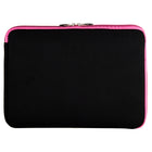 Vangoddy 14" Neoprene Laptop Sleeve - Black/Pink-Front zippered compartment is great for holding accessories