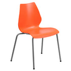 Flash Furniture HERCULES Series Orange Stack Chair with Lumbar Support & Silver Frame-770 lb. Weight Capacity