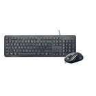 Basic Tech Wired Keyboard and Mouse - Black-Low profile membrane-backed keypad is designed to limit typing noise