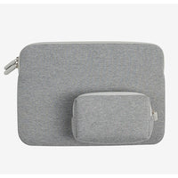 LOGiiX Essential Lite 13" Laptop Sleeve with Pouch - Grey-Gris - Fabric