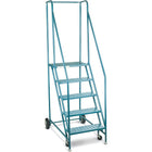 Kleton Rolling Step Ladders, 5 Steps, 22" Step Width, 46" Platform Height, Steel-Frame Material: Steel