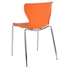 Flash Furniture Lowell Contemporary Design Orange Plastic Stack Chair-Ripple Diamond Patterned Back and Seat
