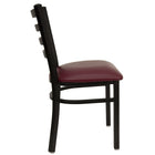 Flash Furniture HERCULES Series Black Ladder Back Metal Restaurant Chair - Burgundy Vinyl Seat-Ladder Back Design