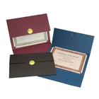 St. James Elite Medallion Fold Certificate Holders, Linen, Burgundy with Gold Medallion, 5 Pack-Notched for  8-1/2" x 11" certificates