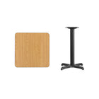 Flash Furniture 24" Square Natural Laminate Table Top with 22" x 22" Table Height Base-Natural Laminate Top