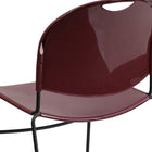 Flash Furniture HERCULES Series Burgundy Ultra-Compact Stack Chair with Black Powder Coated Frame-No-Fade Infused Polypropylene Material