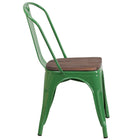 Flash Furniture Green Metal Stackable Chair with Wood Seat-Stack Quantity: 8