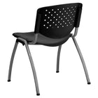 Flash Furniture – Chaises empilables en polypropylène avec cadre en titane, série Hercules, noir-Siège et dossier en plastique noir