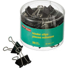 Staples Binder Clips - Standard - 1" - Black - 30 Pack-Strong binder clips keep papers securely fastened and prevent pages from slipping out