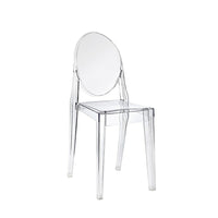 Plata Import Ghost Transparent Chair, Armless, Clear Finish (PC-448-CLEAR)-Dining Chair