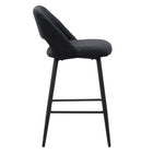 CorLiving DDW-350-B Blakeley Tabouret de bar en velours noir - Lot de 2-Pieds modernes en métal noir pour la stabilité