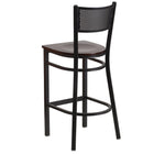 Flash Furniture HERCULES Series Black Grid Back Metal Restaurant Barstool - Walnut Wood Seat - 2 Pack-.625" Thick Plywood Seat