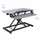 Rocelco 31.5" Adjustable Sit/Stand Up Desk Riser with Anti Fatigue Mat - Grey-Only need to attach the quick-connect keyboard tray. 