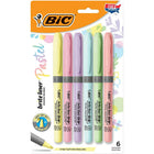 BIC Brite Liner Grip Pastel Highlighters - 6 Pack-6 incredibly fun and trendy soft pastel colours