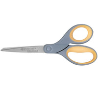 Westcott 8” Titanium Bonded Straight Scissors, 2 Pack (ACM13529)-Contoured, ergonomic soft grip handle design