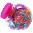 JAM Paper Push Pins, Assorted Jar of Pushpins, 150 Pack (22433543B)-Assorted Colours