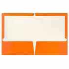 JAM Paper Glossy Two Pocket Presentation Folders, Orange, 100 Pack (385GORB)-Size: 9-1/4" x 11-1/2"