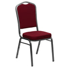 Flash Furniture – Chaise empilable HERCULES à dossier couronne, siège 2,5 po, argenté à tissu bourgogne (FDC01SV3169)-Capacité de poids de 500 lb