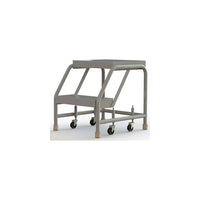 Tri-Arc Manufacturing Aluminum Rolling Ladder, Step Width: 16", Step Type: Ribbed, No. of Steps: 2 (WLAR002164)-No. of Steps: 2