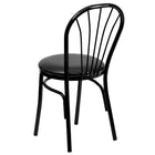 Flash Furniture - Chaise de la série HERCULES en métal à dossier Fan - siège en vinyle noir-Siège rembourré de 2.5 po en mousse épaisse