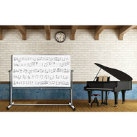 Luxor Mobile Double-Sided Music Whiteboard, 72" x 48" (MB7248MM)-Eliminate the hassle of redrawing staff lines; music staff lines are permanently printed and UV resistant