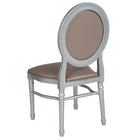 Flash Furniture HERCULES Series King Louis Chairs with Taupe Vinyl Back & Seat & Silver Frame - 2 Pack-CA117 Fire Retardant Foam