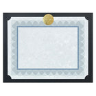 St. James – Porte-document de présentation pour cartes/certificat Elite Medallion, lin noir avec médaillon or, paq./25-Luxueux médaillon en or gaufré en relief