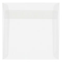 JAM Paper 8 x 8 Square Envelopes, Clear Translucent Vellum, 50 Pack (51287I)-Clear translucent envelope