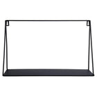 Truu Design Iron Floating Wall Shelves, Set of 2, 13.5 x 5 inches, Black-Display: easy wall display with keyhole hooks