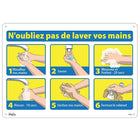 Zenith Pictogram Sign - N'oubliez pas de lavez vos mains - 14" x 20" - Aluminum - 4 Pack-N'oubliez pas de lavez vos main