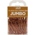 JAM Paper Coloured Jumbo Paper Clips, Large, Rose Gold, 75 Pack (21832059)-Size: 2 Inches (Large/Jumbo)