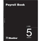 Blueline Payroll Books, A1005, 5-Employee-A complete payroll record of employee earnings and deductions for a full year