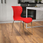 Flash Furniture Lowell Contemporary Design Plastic Stack Chair - Red-Waterfall Seat reduces pressure on your legs