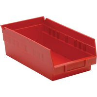 Quantum Storage – Bacs de rangement économiques à rayonnage, rouge, paq./36 (QSB102-RED)-Couleur : rouge