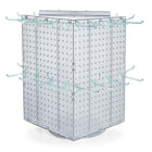 Azar Interlock Peg Tower with Revolving Base and Hooks - 14" x 14" x 20" - Clear-Sold in multiples of: 1