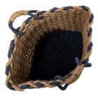 Truu Design Chunky Braided Jute Basket, 14 x 17 inches, Navy-Purpose: this basket is an additional storage organizer for your towels, laundry, magazines, toys, and many other household goods