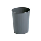 Safco Round Wastebasket, Charcoal Grey-Puncture-resistant, solid-ribbed steel construction