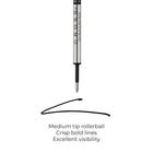 A.T. Cross Rollerball Pen Refill – Medium Point – Black  -The Cross Rollerball Refill, Medium Point, 8523- Black is compatible with the Cross Century II, Townsend, ATX, Peerless, Wanderlust, Botanica, Bailey, Bailey Light, Edge and Calais Rollerball Pens (sold separately.)