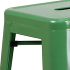 Flash Furniture Commercial Grade 30" High Backless Green Metal Indoor-Outdoor Barstool with Square Seat-Backless Design