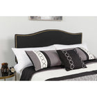 Flash Furniture Lexington Upholstered Full Size Headboard with Accent Nail Trim - Black Fabric-Headboard Size: 56.75''W x 2''D x 23''H