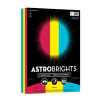 Astrobrights - Papier couverture 65lb - 8,5 po l x 11 po H - Puissance Primaire - 3 couleurs - Paquet de 150-Dans ce paquet de 150 feuilles, vous obtiendrez 50 feuilles chacune de Rouge ré-entrée, Jaune solaire et Bleu lunaire.